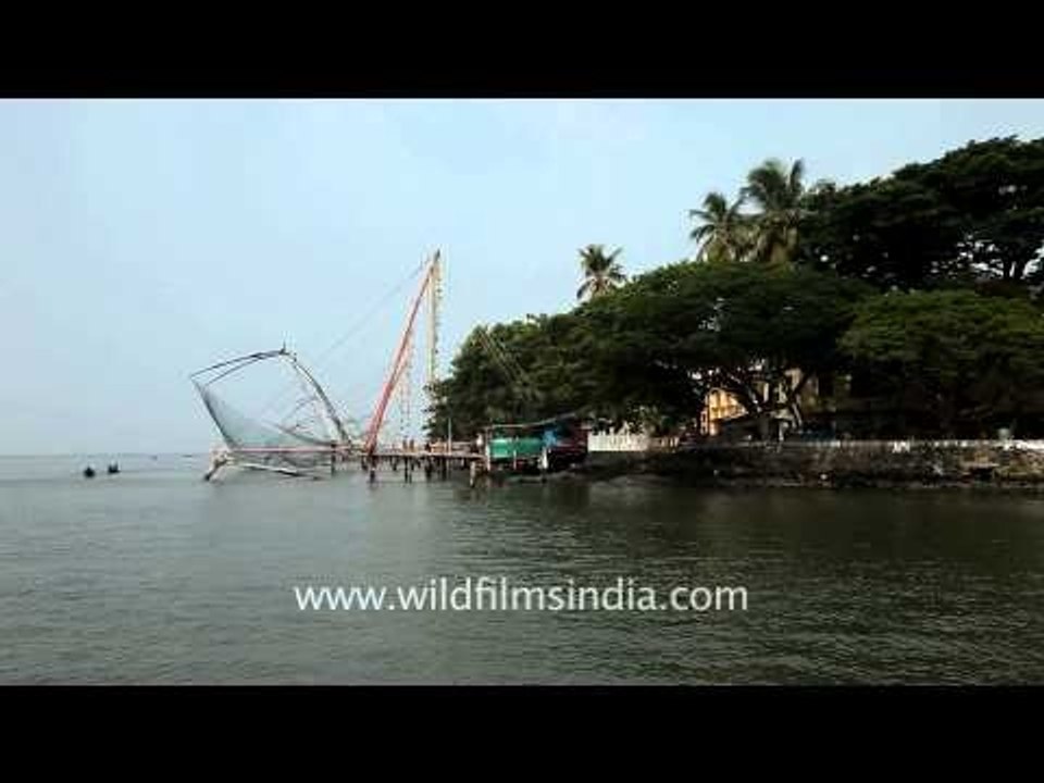Chinese fishing nets: view from the ferry