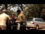Guests getting refreshed after a morning safari at Kanha Earth Lodge
