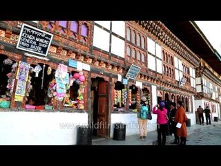 Tourists shopping at Paro Bazaar in Bhutan