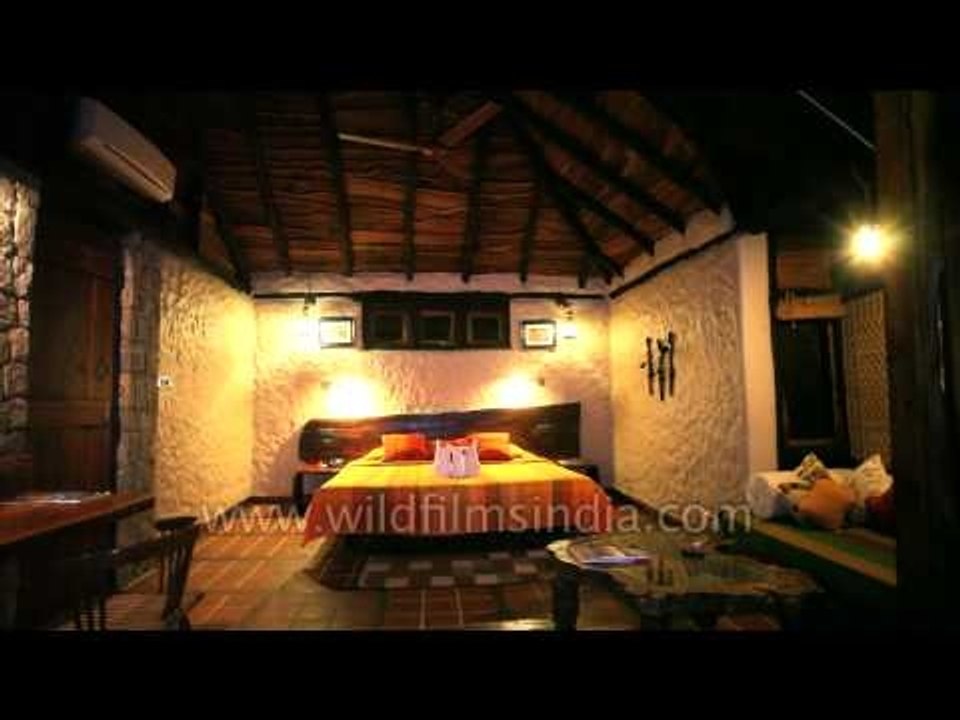 Luxurious bedroom view of Kanha Earth Lodge