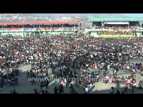 Crowd assembled to witness the annual Spring festival, Chapchar Kut