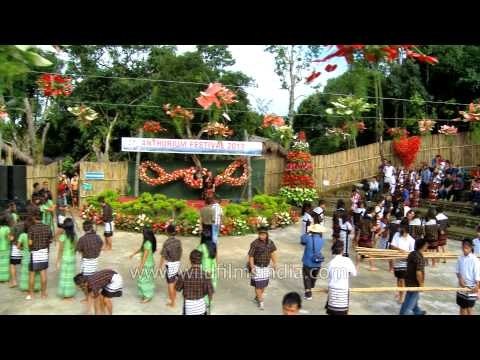 Mizo local singer entertaining the crowd at Anthurium fest