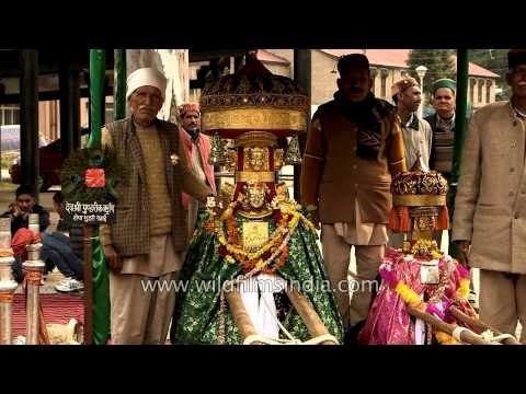 Decorated Idol of Dev Shri Pundreek Rishi at Mandi Paddal ground - Himachal Pradesh