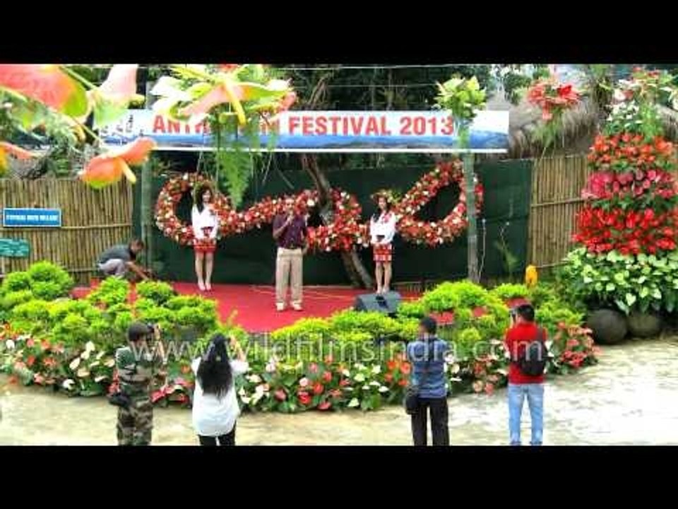 Guest from Assam Rifles speaking at Anthurium festival