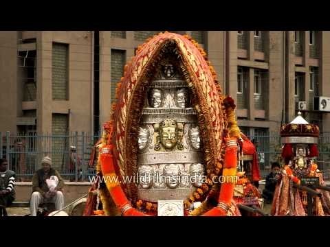 Decorated deities at Paddal ground Mandi - Himachal Pradesh