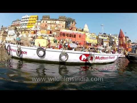 View of the ghats from the river Ganga - Varanasi