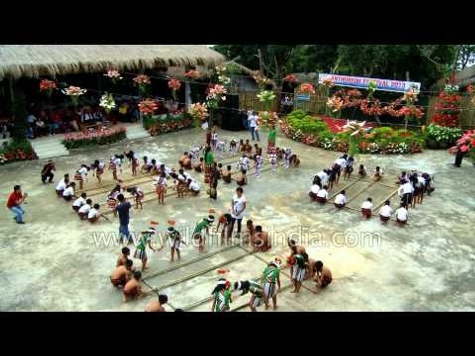 Bamboo dance performed by student of Govt. Middle school, Aizwal