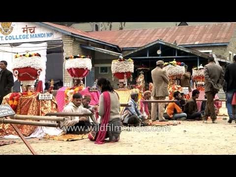 Palanquin of deities line up at Mandi Paddal ground - Himachal Pradesh