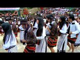 Boys and girls in row performs Chawnglaizawn dance