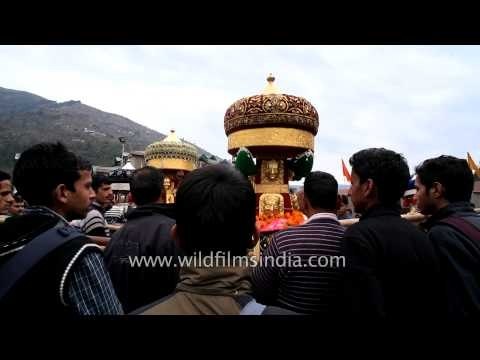 Decorated Deities at Paddal ground Mandi, Himachal Pradesh