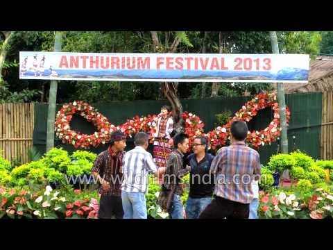 Local Mizo singer performing at the Anthurium Festival