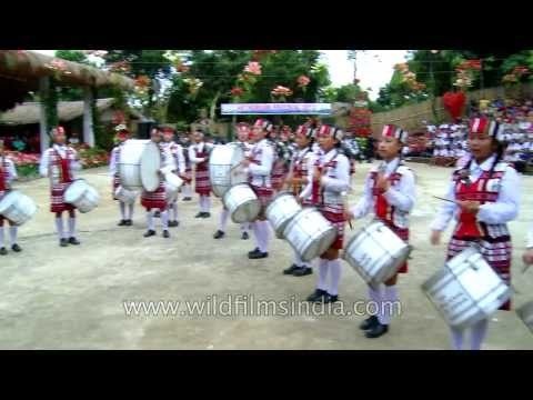 Mizoram pipers performing at the Anthurium Festival