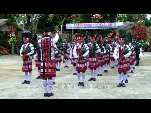 Mizoram bagpipers ready to march