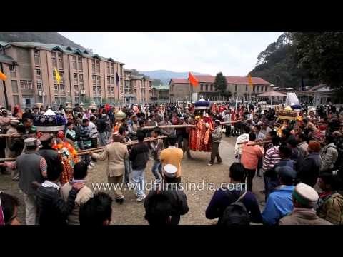 Palanquin of deities carried around the town of Mandi