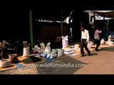 Vendors selling different items on the streets of Udaipur