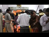 Devotees gathered to receive blessings from Lord Shiva