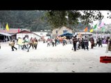 Hindu devotees gathered for the procession of Mandi Shivratri Fair