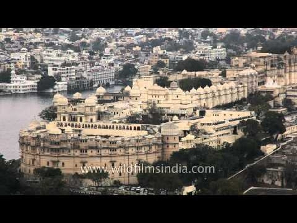 Top view of Udaipur city and Lake Pichola