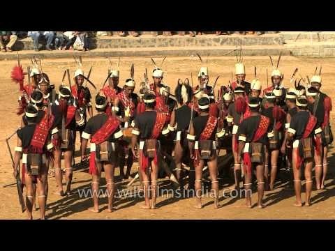 Konyak tribesmen beating log drum - rhythm of the north-east!