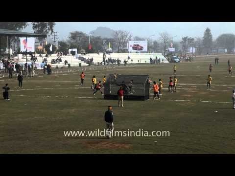 Hockey players stricking the ball during the match : at Kila Raipur