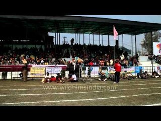 Tent pegging competitors at Kila Raipur