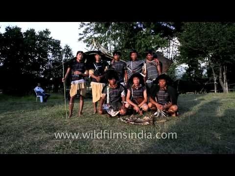 Apatani hunters pose for camera - Ziro, Arunachal Pradesh