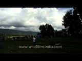 Timelapse of thick clouds above Ziro valley