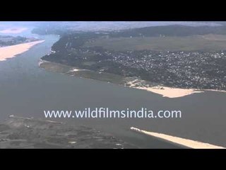 Mighty Brahmaputra river seen aerially
