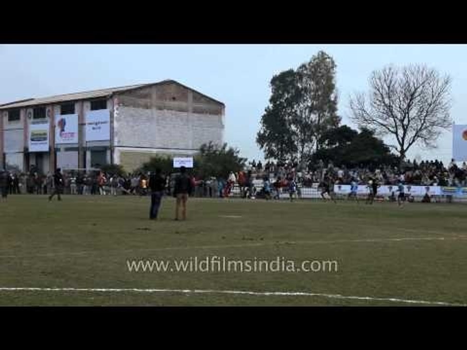 Crowd cheering the contestants: Rural Olympics