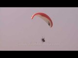 Sukhcharan Brar paragliding at Kila Raipur Rural Olympics