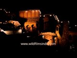 View of Neemrana Fort Palace after dark