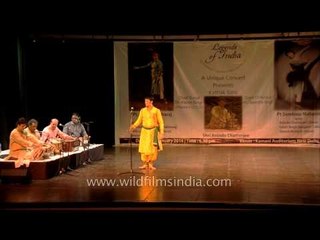 Tabla player Anand Chatterjee providing rhythm to Kathak dancer Sandeep Mahavir
