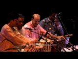Indian tabla player Anindo Chatterjee perfoming in Delhi