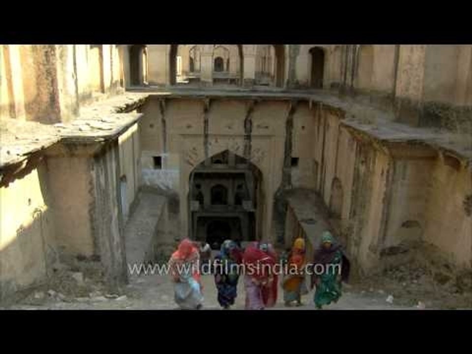 Visitors at the ancient Rani ki baoli