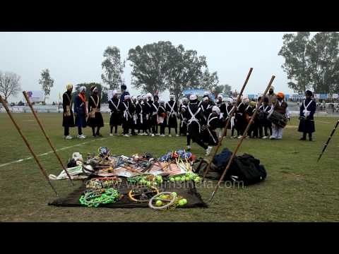 Nihang Sikh performs martial arts