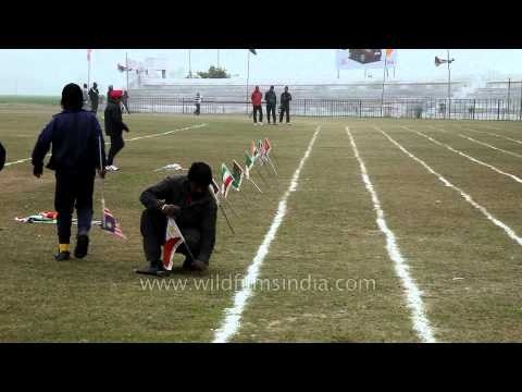 Flags of all countries placed at Kila Raipur stadium by volunteers