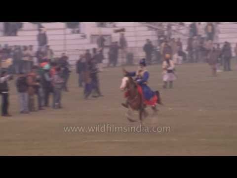 Nihang Sikh warriors horse riding - Kila Raipur, Punjab