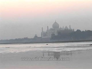 View of Taj Mahal from across the Yamuna