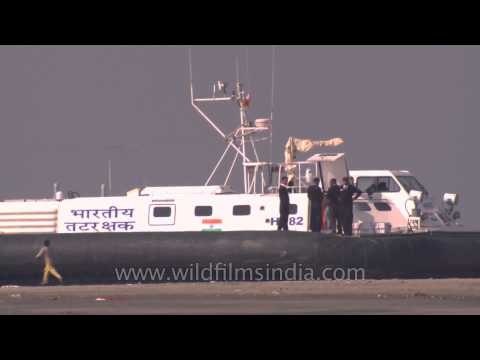 Indian Coast Guard Hovercraft at Bakkhali, West Bengal