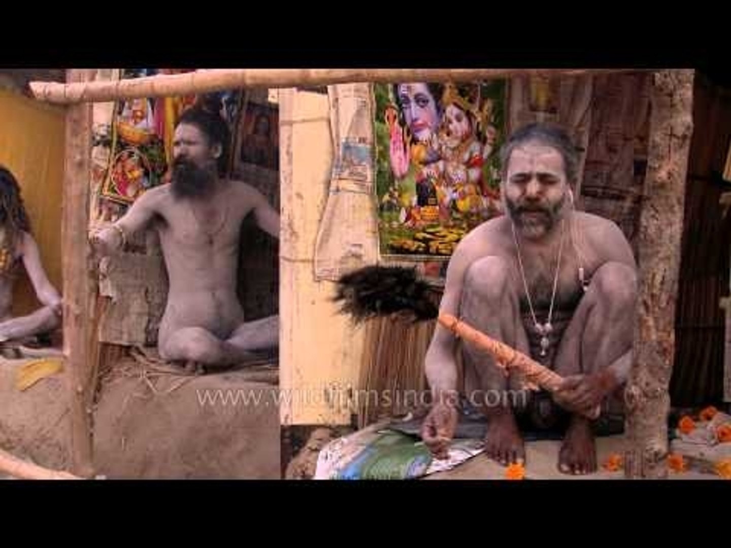 Naga sadhus perform strange naked rituals at Gangasagar Mela