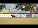 India players striking the ball at Manipur Polo match