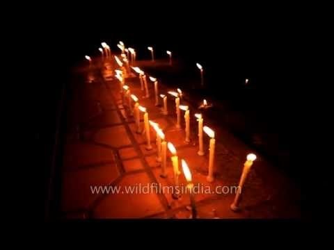 Candles lit by gay rights activist at a protest in India