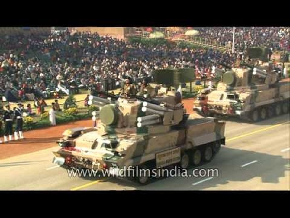 Army battle tanks on display in New Delhi