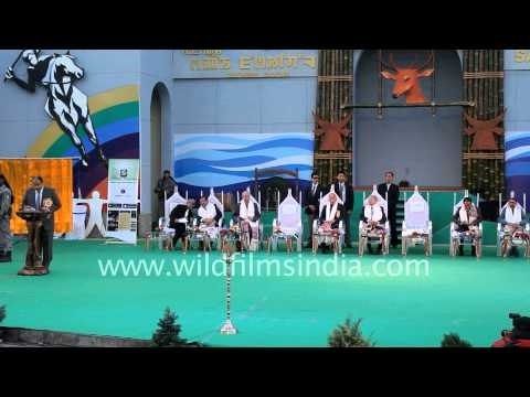 Mairembam Prithviraj delivering speech on closing day of Sangai festival