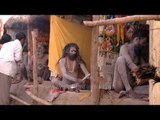 Naga sadhus at Gangasagar transit camp in Kolkata