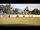 Fight for the ball during foot hockey, Imphal