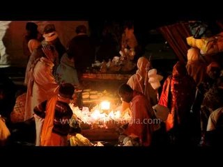 Night view of Gangasagar mela