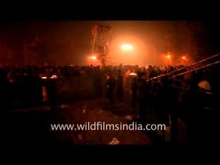 Shia Muslims carrying a Tazia for burial