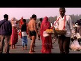 Indian Hindu devotees bathe at Gangasagar Mela