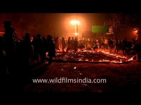 Muslims gathered for the last procession of the mourning period : Chup Tazia